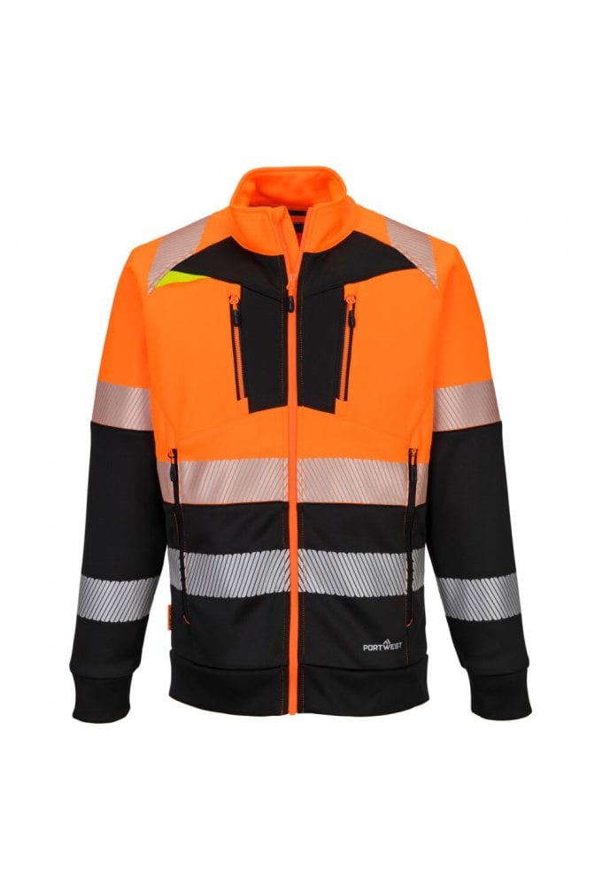 DX4 Hi-Vis Class 1 Funnel Neck Zipped Sweatshirt