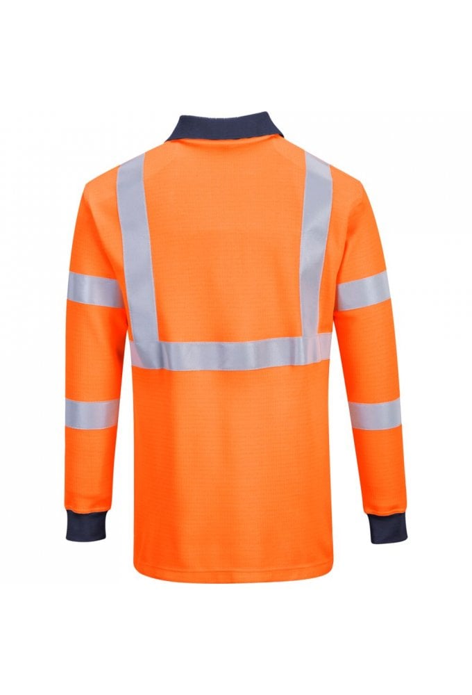 Portwest FR76 Modaflame Knit HVO FR Long Sleeve Polo Shirt