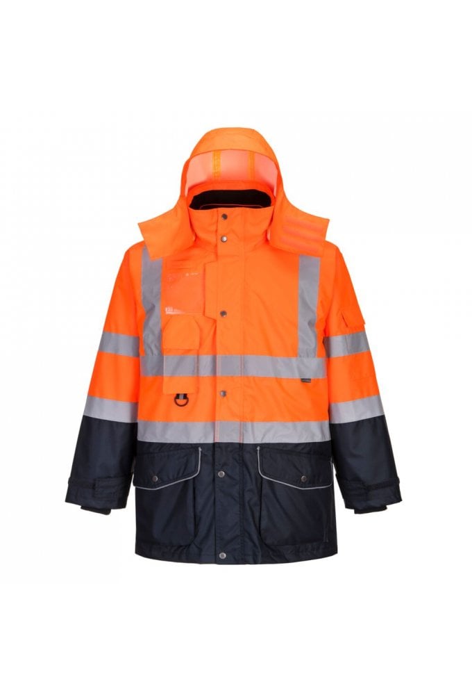 S426 Hi-Vis Breathable 7-in-1 Contrast Traffic Jacket (XSMALL TO 4XLARG)