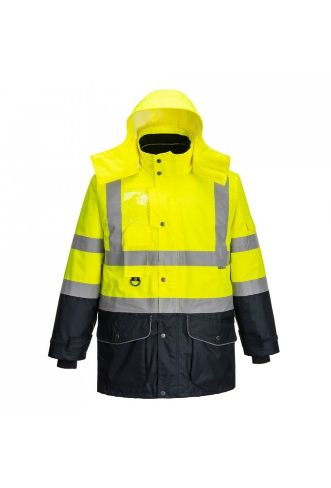 S426 Hi-Vis Breathable 7-in-1 Contrast Traffic Jacket (XSMALL TO 4XLARG)