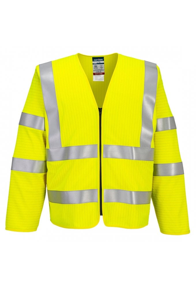Bizflame Hi-Vis FR Long Sleeve Zip Vest