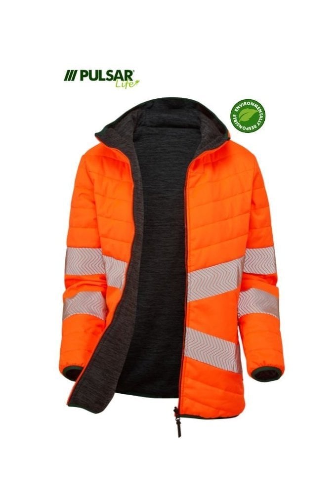 LFE913-ORG Pulsar PULSAR® LIFE Men's Reversible Puffer Jacket Orange Size Small-6Xl RIS-3279