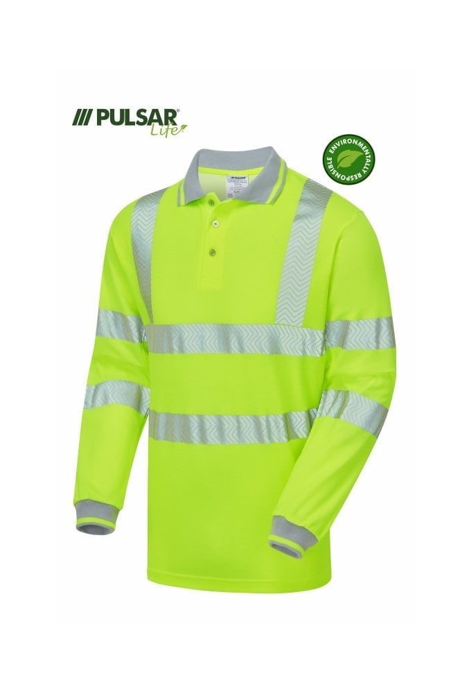 LFE903 Pulsar PULSAR® LIFE Men's Long Sleeve Polo Shirt Yellow
