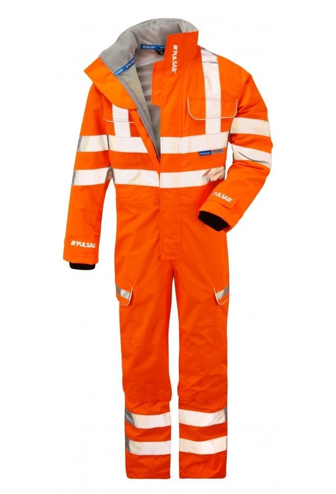 PR505 Pulsar PULSAR® Protect High Visibility Waterproof Coverall Orange