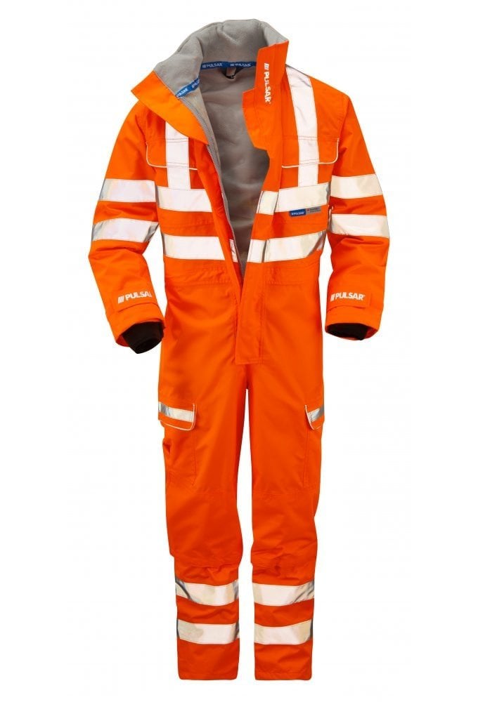 PR505 Pulsar PULSAR® Protect High Visibility Waterproof Coverall Orange