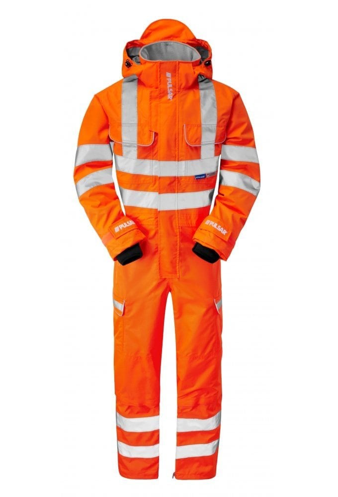 PR505 Pulsar PULSAR® Protect High Visibility Waterproof Coverall Orange