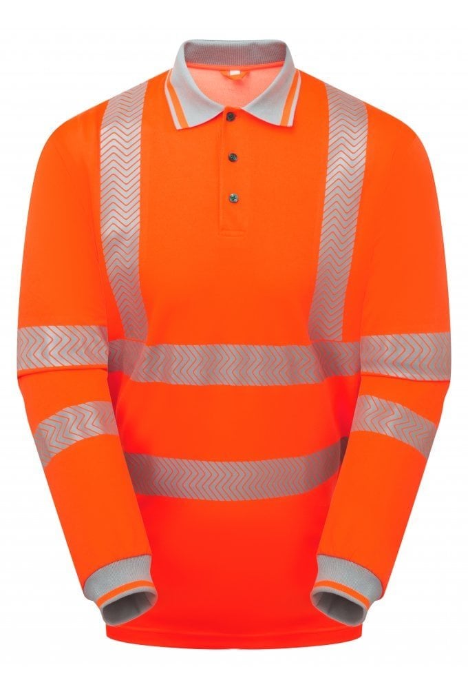 LFE926 Pulsar PULSAR® LIFE Men's Long Sleeve Polo Shirt Orange