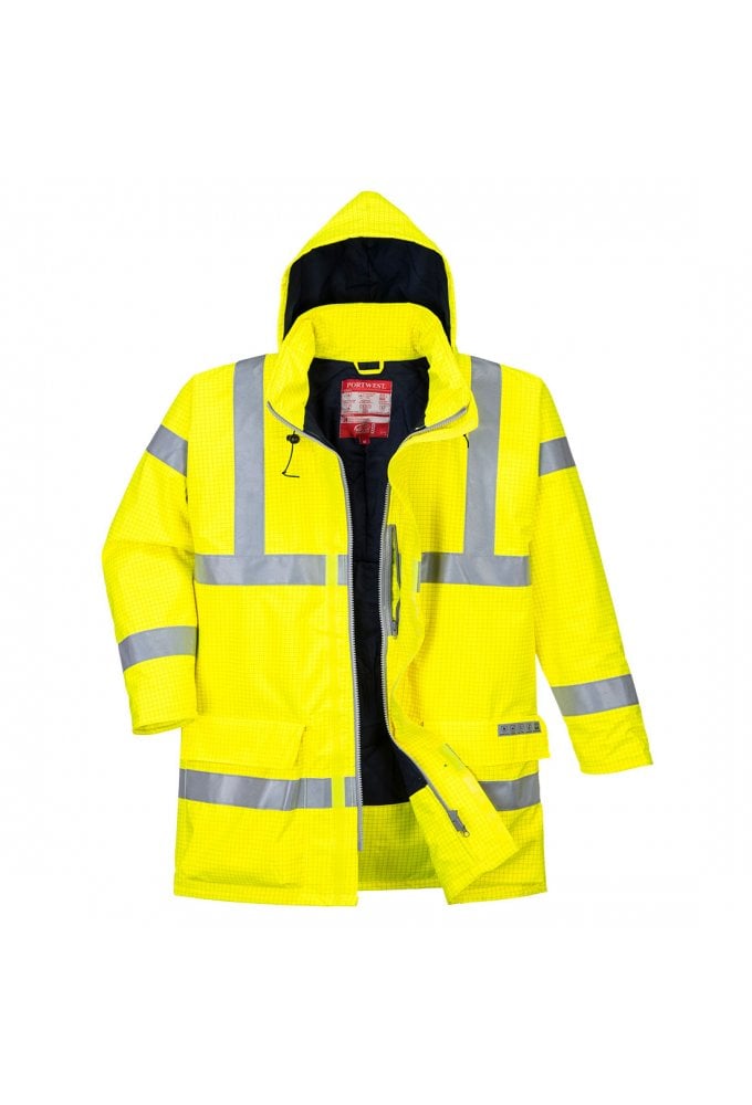 S778 - Bizflame Rain Hi-Vis Antistatic FR Jacket (Xsmall to 6XLarge) 2 COLOURS RIS 3279 TOM Orange On