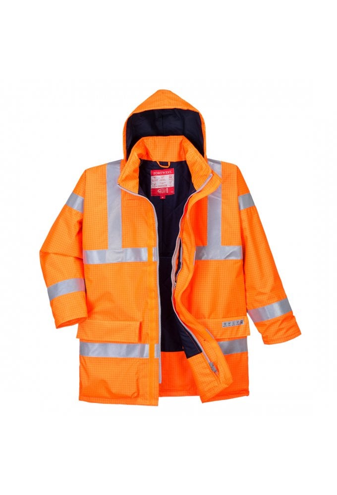 S778 - Bizflame Rain Hi-Vis Antistatic FR Jacket (Xsmall to 6XLarge) 2 COLOURS RIS 3279 TOM Orange On