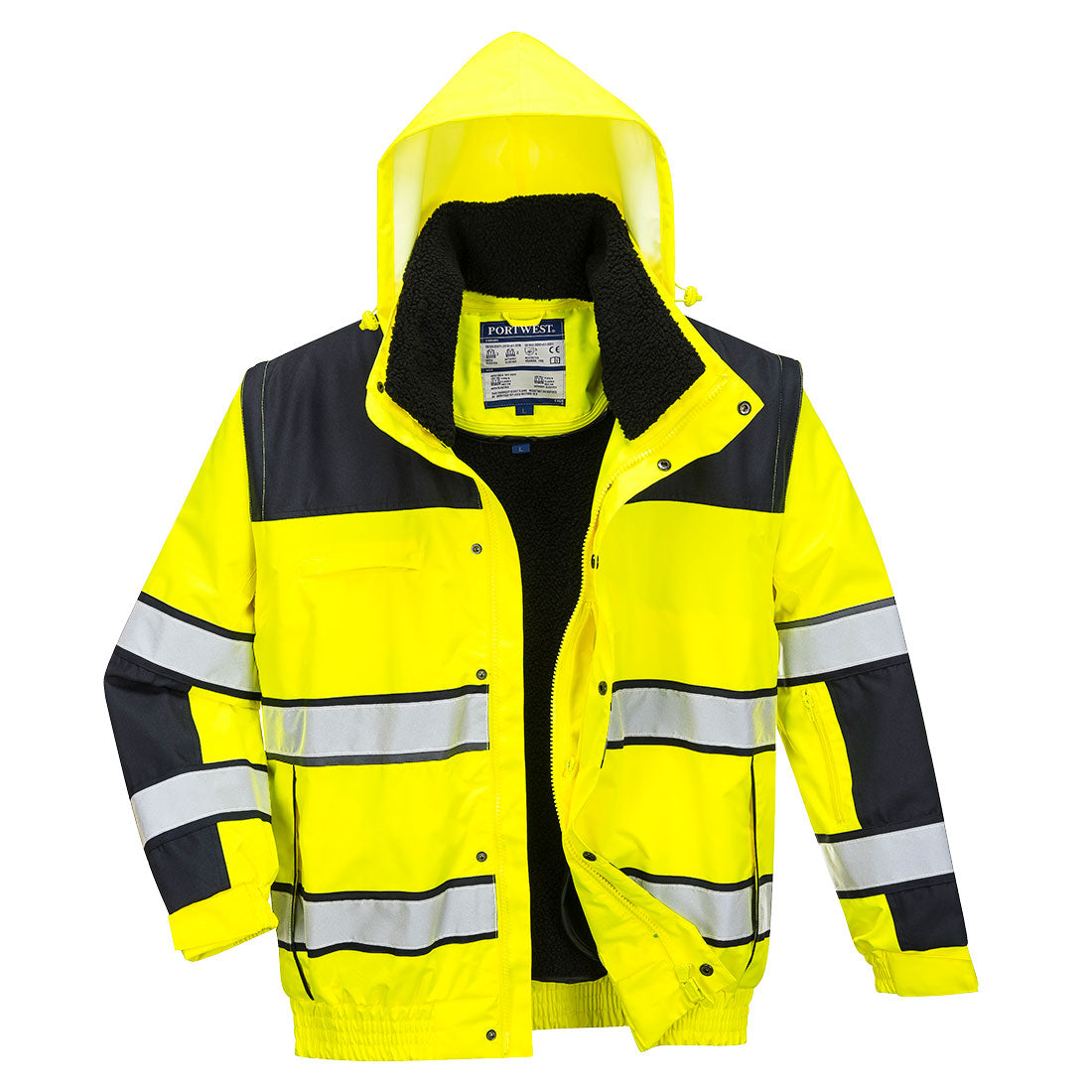 Portwest C466 Hi-Vis Classic Bomber Jacket (Small To 4XL) 3 COLOURS RIS 3279 Tom in Orange