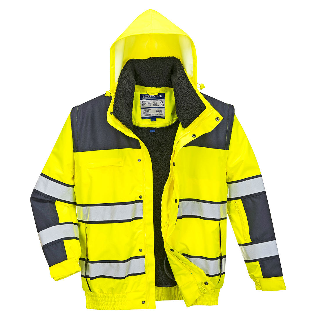 Portwest C466 Hi-Vis Classic Bomber Jacket (Small To 4XL) 3 COLOURS RIS 3279 Tom in Orange