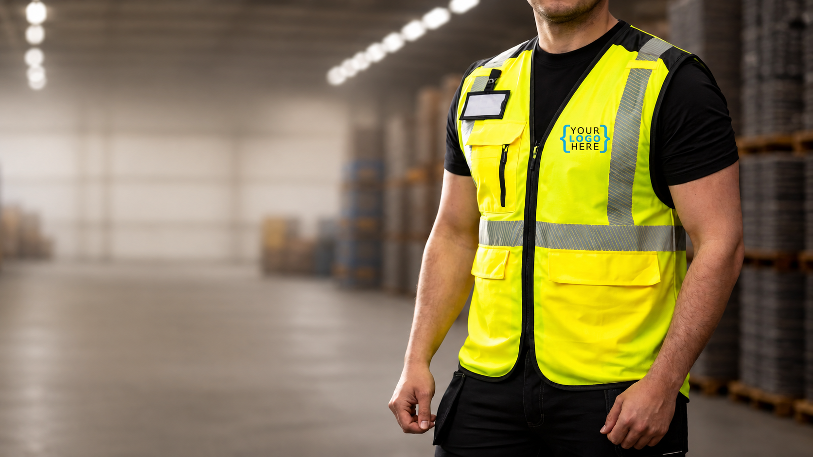 A Printed Yellow High Visibility Vest