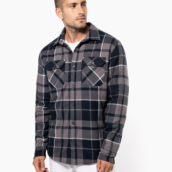 KB579 - Sherpa-lined checked shirt jacket
