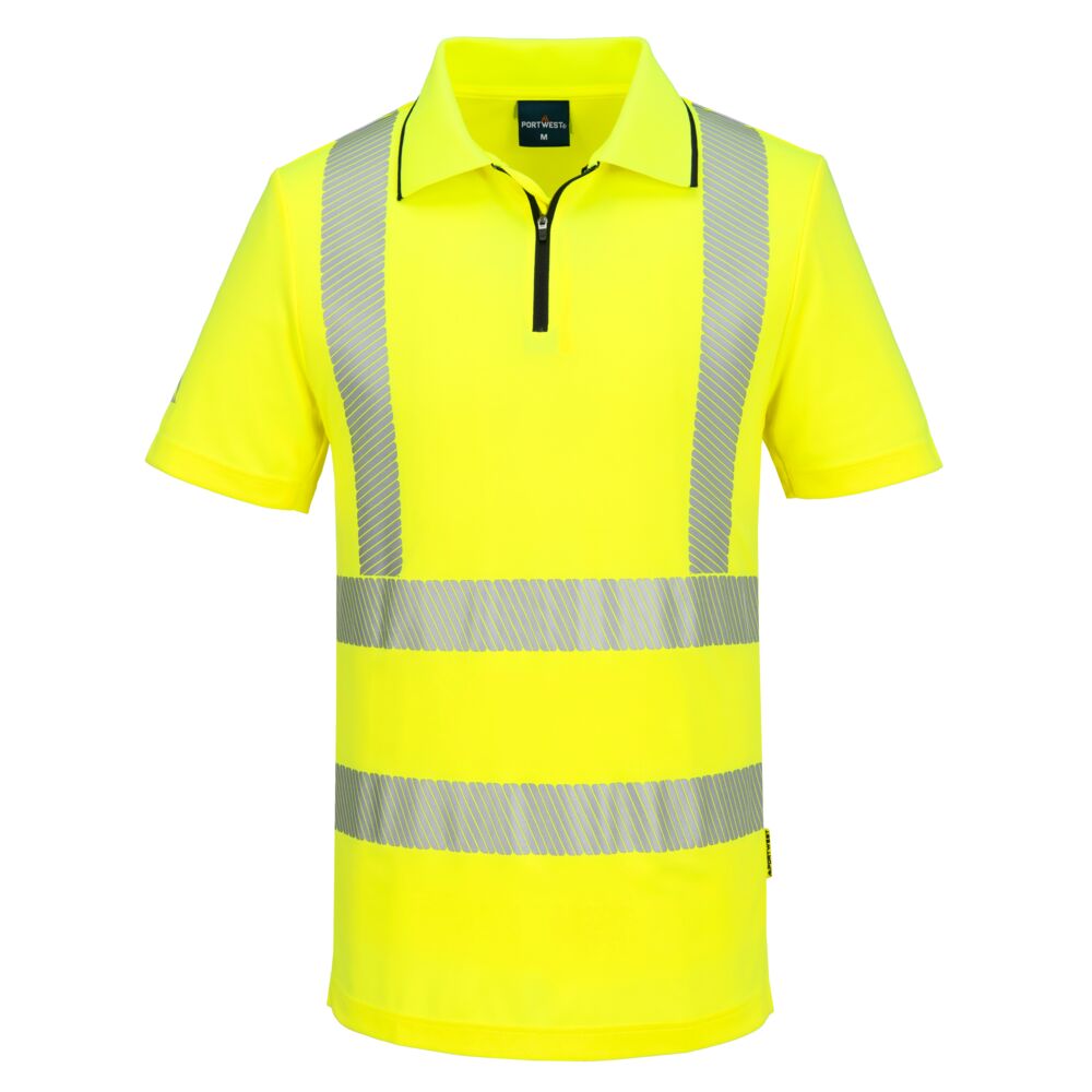 Portwest KX302 KX3 Sport Hi-Vis Zip Polo Shirt S/S  EN20471 and RIS 3279 in orange