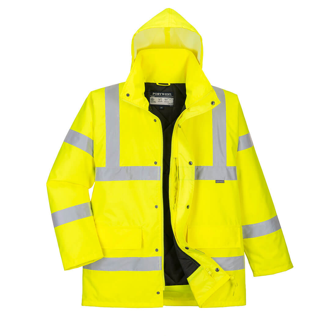 Portwest S461 Hi Vis Breathable Hooded Jacket (Small To 3XL)