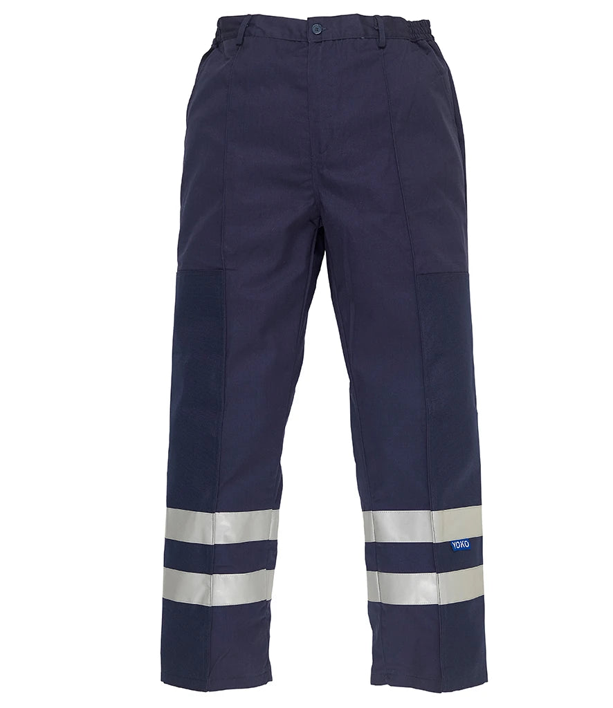 YK074N Reflective Polycotton Ballistic Trousers Navy (28 to 48 Waist ) Reg and Tall Leg